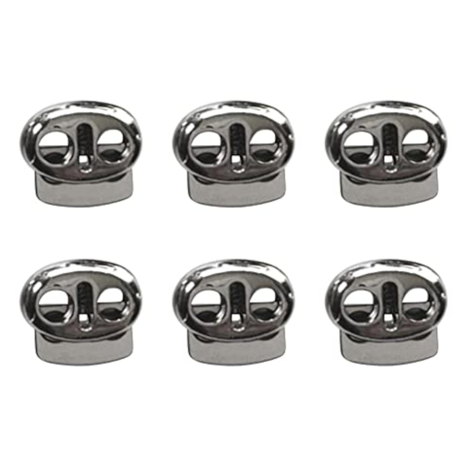 5x6 Pieces Metal Oval Bean String Cord Locks, Toggle Spring Clasp