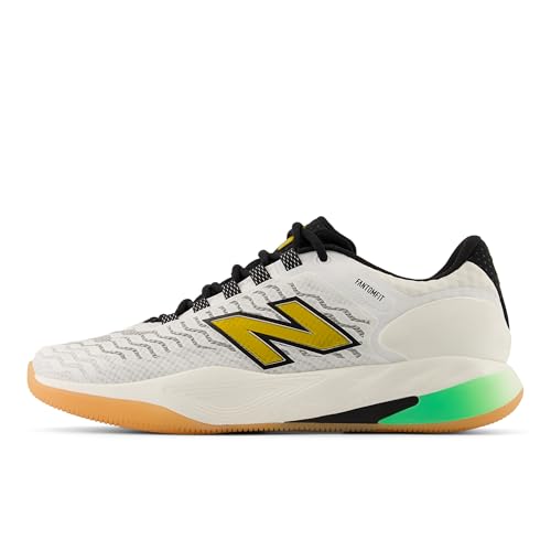New Balance Men's Fresh Foam X CT-Rally V2 Tennis Shoe, White/Black/Metallic Gold, 10.5 M