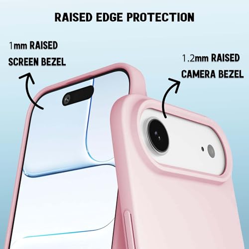 Image of Kratos Active Grip Silicone Case Cover Compatible with iPhone 17 Air - Enhanced Protection, Wireless Magnetic Charging Case with Raised Edge Camera & Screen Protection, Shock-Resistant Design Pink