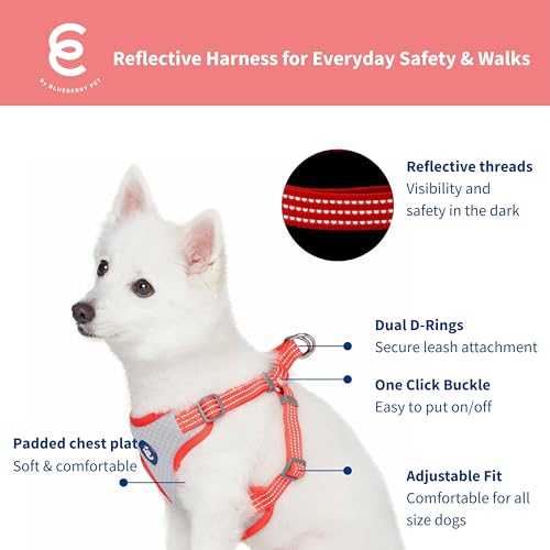 Harnais réfléchissant pour chien rouge taille M ajustable