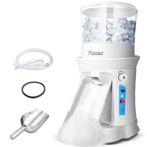 Vtsmax Commerical Ice Crusher, 500W Shaver Snow Cone Machine, Thickness Adjustable Ice Shaving Machine 1499LBs/hr Rotate Speed&Strong Power for Parties Events Snack Bar, Home and Commerical Use
