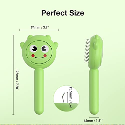 Image of Dog Brush for Shedding, Gentle Self Cleaning Pet Brush with Release Button for Cats and Dogs, Easy to Remove Loose Hair Daily Grooming Tool During Shedding Season