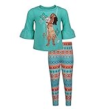 Disney Moana Toddler Girls' 2-Piece Long-Sleeve High Low Top & Leggings Set (Blue, 3T)