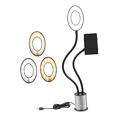 POPETPOP Selfie Ring Light Accessory Rotating Bracket USB-Powered for Live Stream and Video Chat