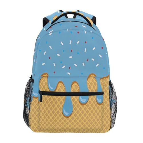 ALAZA Blue Ice Cream Drip Backpacks for Girls Boys