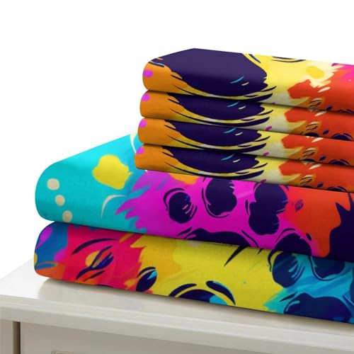Housse de couette empreintes de pattes fermeture éclair parure microfibre King