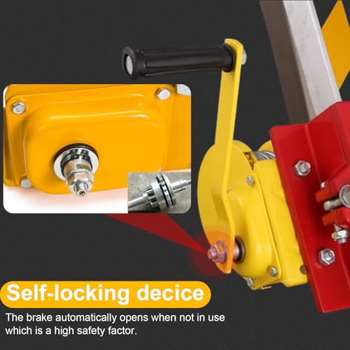 Aocay Verricello Manuale Piccolo, Argano Manuale A Fune Con Freno Automatico E 5-30M Cavo, 1200Lbs/2600Lbs Argano A Cricchetto Manuale Per Barca E Rimorchi(1200 Lbs,10M) - 7