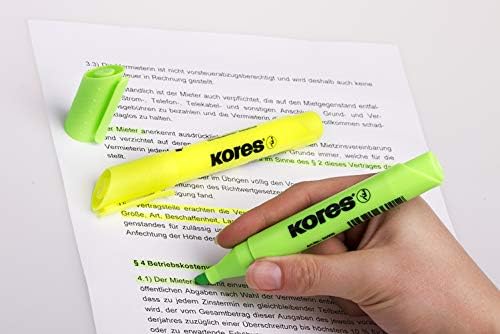 Kores - High Liner Plus: Orange Fluorescent Highlighter Pens, Chisel Tip and Water-based Ink, School and Office Supplies, Single Pack