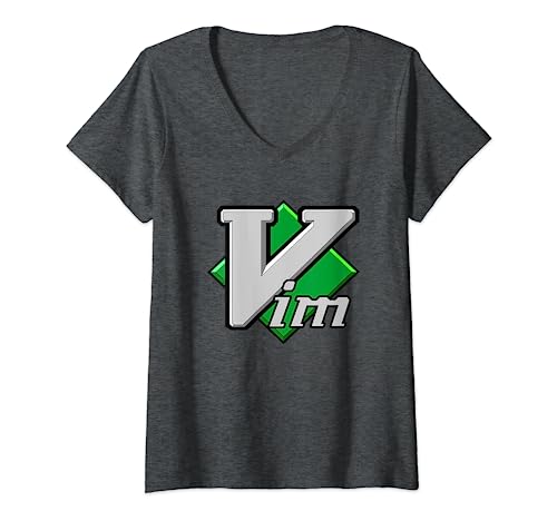 Mujer Vim Vi IMproved Script Editor de texto Camiseta Cuello V