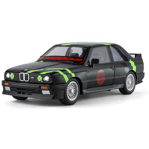 Image of Model Car Exclusive Alloy Metal Pull Back Die-cast Car Metal Pullback Toy car with Openable Doors & Light Music Best Gifts Toys Kids (1:24 Scale B-M-W M3 E30 - Black)
