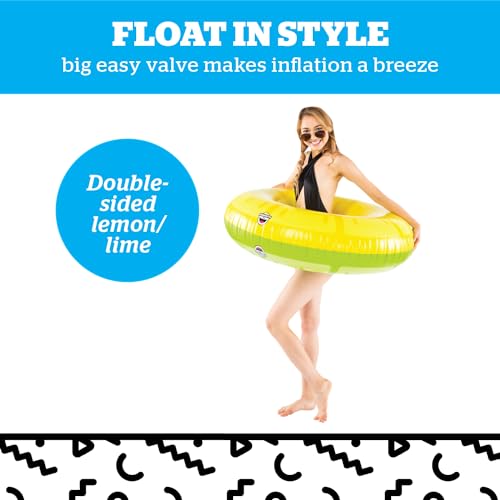 BigMouth Inc Large Lemon Lime PooI FIoat, Fun InfIatable Fruit Floatie, Vinyl Summer Ring Tube for Swimming Pool, Over 4' Wide - Thumbnail 4