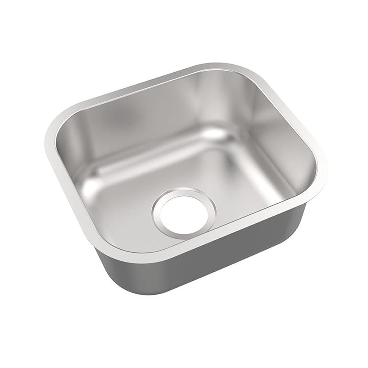 Évier en insertion 1 bol lavabo en acier inoxydable brossé de 180 mm