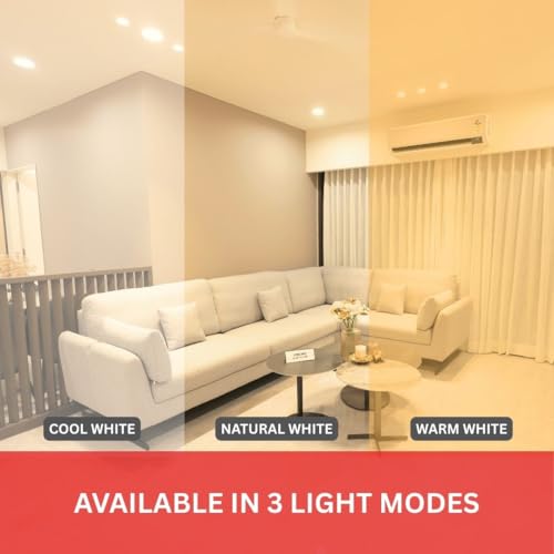 Image of Instapower 18W Natural White Round LED Panel Light - Polycarbonate Recessed Ceiling Fixture, Ultra Slim, Energy Efficient for Home & Office (2-Year Warranty, Pack of 10)