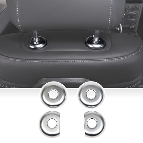 Seat Headrest Button Covers Compatible with INEOS Grenadier 2020 2021 2022 2023 2024 2025 Accessories, Seat Pillow Headrest Button Cover Trim, Headrest Adjust Button Trim Ring Cover, ABS (Chrome)