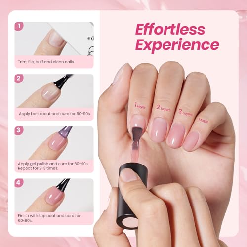 Image of Beetles Soft Tint Nude Gel Nail Polish Set - 23PCS 20 Colors Jelly Nude Pink Milky White Brown Base Color Concealer Sheer Translucent Base Glossy Matte Top Coat French Art Gift for Women
