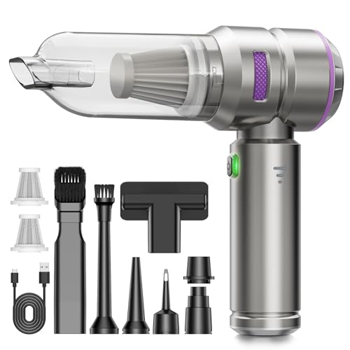 KITBEZN Aspirador de Mano, 26000PA Aspiradora de Mano Sin Cable, 3 Niveles de Succión, Aspirador de Coche Potente para Casa/Coche/Pelo de Mascota, Plateado KITBEZN Aspirador de Mano, 26000PA Aspiradora de Mano Sin Cable, 3 Niveles de Succión, Aspirador de Coche Potente para Casa/Coche/Pelo de Mascota, Plateado