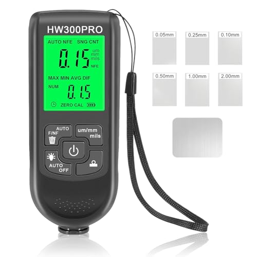 Medidor de Espesor de Capa Digital, medidor de pintura para coche con cuerda portátil, Rango de Medición Automático de 0 a 2000 μm, Dispositivo de Medición para Comprobador de Pintura en Automóviles