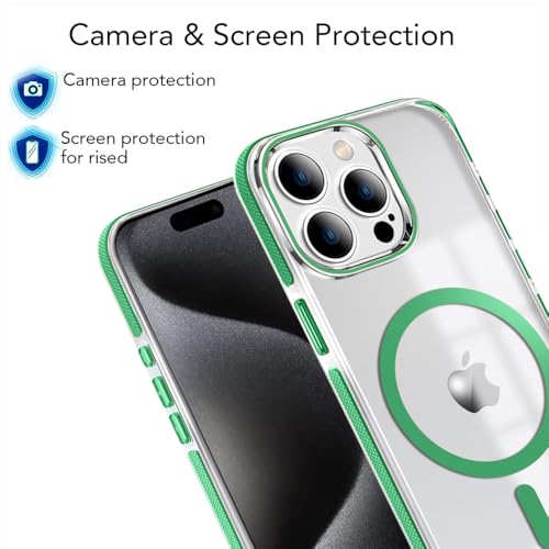 Image of MINTZZ ️ for iPhone 13 Pro Max Case, Compatible with MagSafe, Military-Grade Protection, Yellowing Resistant, Scratch-Resistant TPU Back, Magnetic Phone Case for iPhone 13 Pro Max, Clear Green