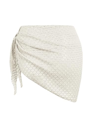 Image of ZAFUL Women's Sarong Coverups Beach Wrap Sheer Bikini Cover Up Mini Skirt | Wraps Swimwear, Cover Ups for Swimwear, Multi-Wear, Texture, Floral