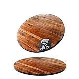 HEIRLOUM Reclaimed Wood Table Top - Rustic Recycled Wooden Piece Perfect for Signs, Kitchens, Dining and Coffee Table Tops (Reclaimed Wood Table Top with Metal Edge, 30" Round)