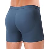 Daytain Mens Padded Boxer Briefs Tummy Control Body Shaper Butt Lifter Panties Seamless Body Shapewear Hip Enhancer Dark Blue