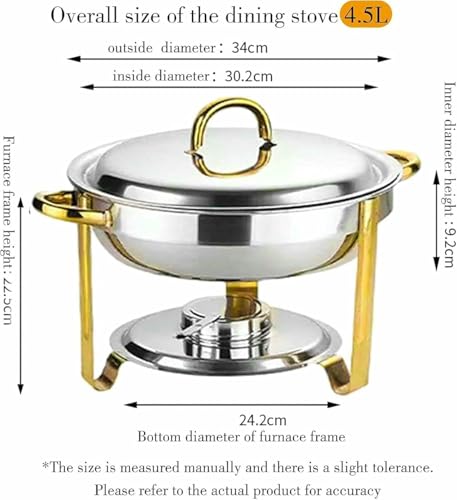 Plats à réchaud avec isolation de eau et chauffage alcool pour buffet - 7