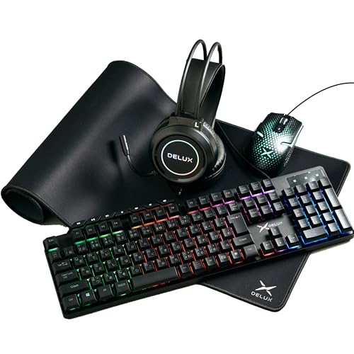 DELUX Q[~OfoCX4_Zbg ubN {z 109L[ 7.1`l ̉ DPI4iK߉\ USBL RGBobNCg Ch}EXpbh Switch/PS5/PS4 {bNX {}jA DX4IN1