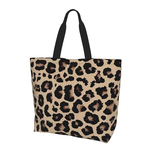 Tote Bag For women Zipper Large Beach Tote Bag Cute Leopard Tote Bag Reusable Travel Work Shopping Tote Bag Purse