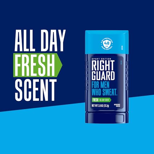 Right Guard Sport Fresh Scent Antiperspirant & Deodorant Invisible Solid - 4-in-1 Deodorant For Men, Blocks Sweat, 48-Hour Odor Protection, Quick-Drying, & Long-Lasting, 2.6 oz (6 Pack) - Image 6
