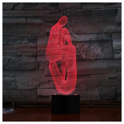 3D-nattlampa kreativ 3D LED-nattlampor två män sitta yoga sport 7 färger touch bord nattlampa USB ljus gym dekor presenter för barn