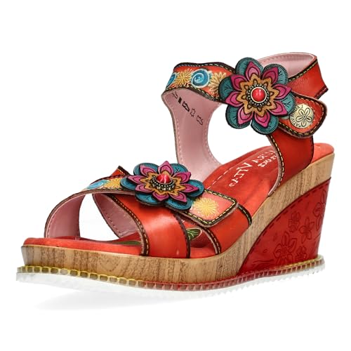 LAURA VITA Sandales Mode Femme Ballon 26, Pointure:39 EU, La Couleur:Orange