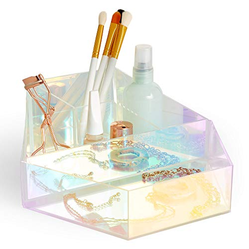 Preisvergleich Produktbild Beautify Holografische Acryl-Tablett - Aufbewahrung Organisator Ausstellung - Eitelkeits- Frisierkommode - für Badezimmer, Schönheit, Make-up