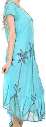 Caftan Sakkas Aquarelle Palmier robe été légère sans manches