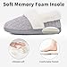 Evshine Women's Fuzzy Memory Foam Slippers, Closed Back Knit Bedroom Slippers, Slip-On Warm House Shoes for Indoor & Outdoor Comfort, Grey, 38-39 (Size 7-8)