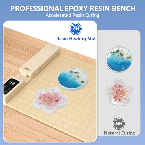 KISREL Resin Heating Mat, Resin Curing Machine with UV Light,Silicone Mat for Fast Curing Resin, 4-Speed Temperature & 4-Speed Timer, Undeformed Quick Resin Heater, Resin Supplies for DIY Enthusiasts - Image 4