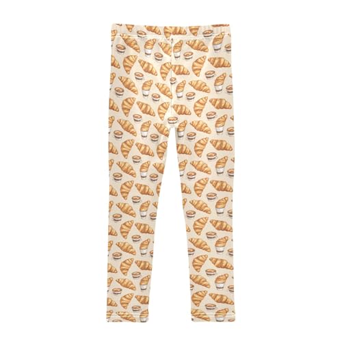 Food Croissant Girls Leggings Kids Yoga Pants Athletic Tights Pants 4-10 Years2