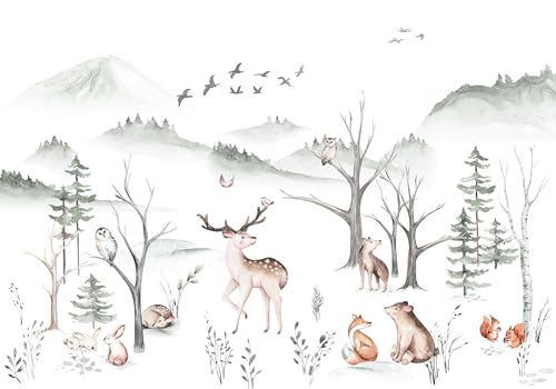 Komar Cozy Woods IAX8-0034 Non-Woven Photo Wallpaper Size: 400 x 280 cm (Width x Height), Bunt