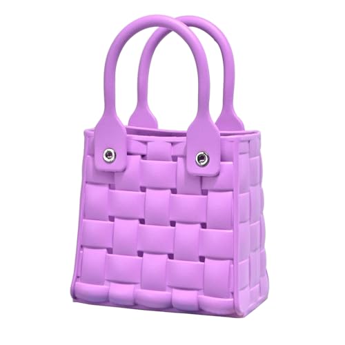 EURYNOME Mini Rubber Tote Bag EVA Beach Handbag Waterproof Open Beach Bag with Holes For DIY Travel