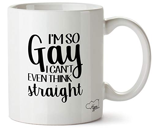 Hippowarehouse I'm so Gay I Can't Even Think Straight LGBT Printed Mug Cup Ceramic 10oz