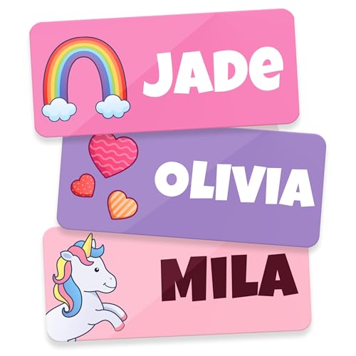 TagBuddy® Personalized Daycare Name Labels for Kids [70pcs] - Waterproof Name Stickers for School, Baby Bottles & Clothing - Custom Name Stickers - Washable Stick On Labels (1.2”x0.5”)