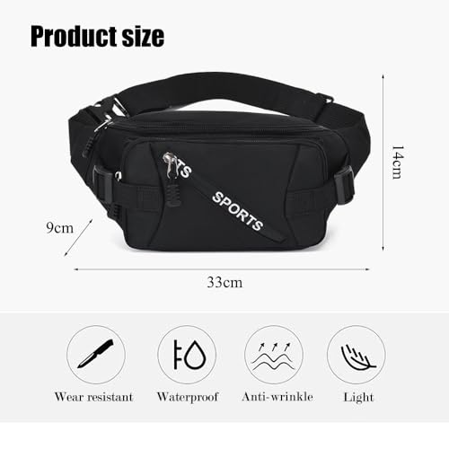 Bauchtasche für Herren und Damen, mit Fächern für Aufbewahrung und verstellbaren Schnallen, ideal für Spaziergänge mit Hunden und Laufen