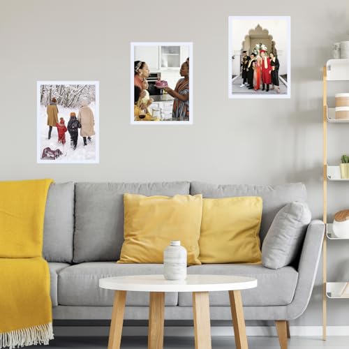Image of JCJMY 15x21.25 Puzzles Frame White, Wall Hanging 15 x 21.25 Picture Frame for 15 by 21.25 Poster Photo Canvas Picture Puzzles with Shatter Resistant Plexiglass, White