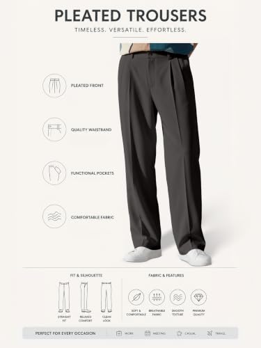 Image of FTX Men's Korean Style Casual Trouser | Premium Lycra Stretch Fabric | Smart Regular Fit | 2 Side Pockets | Comfortable Stretchable Everyday Wear Pants