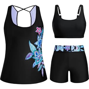 Arolina 3 Piece Swimsuits for Women Tankini Sets Modest Bathing Suits Plus Size Swimsuit Swimwear 2026