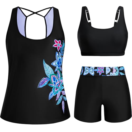 Arolina Full Coverage Swimsuits for Women Tankini Sets Modest Bathing Suit Over 50 with Sports Bra Swim Top XL