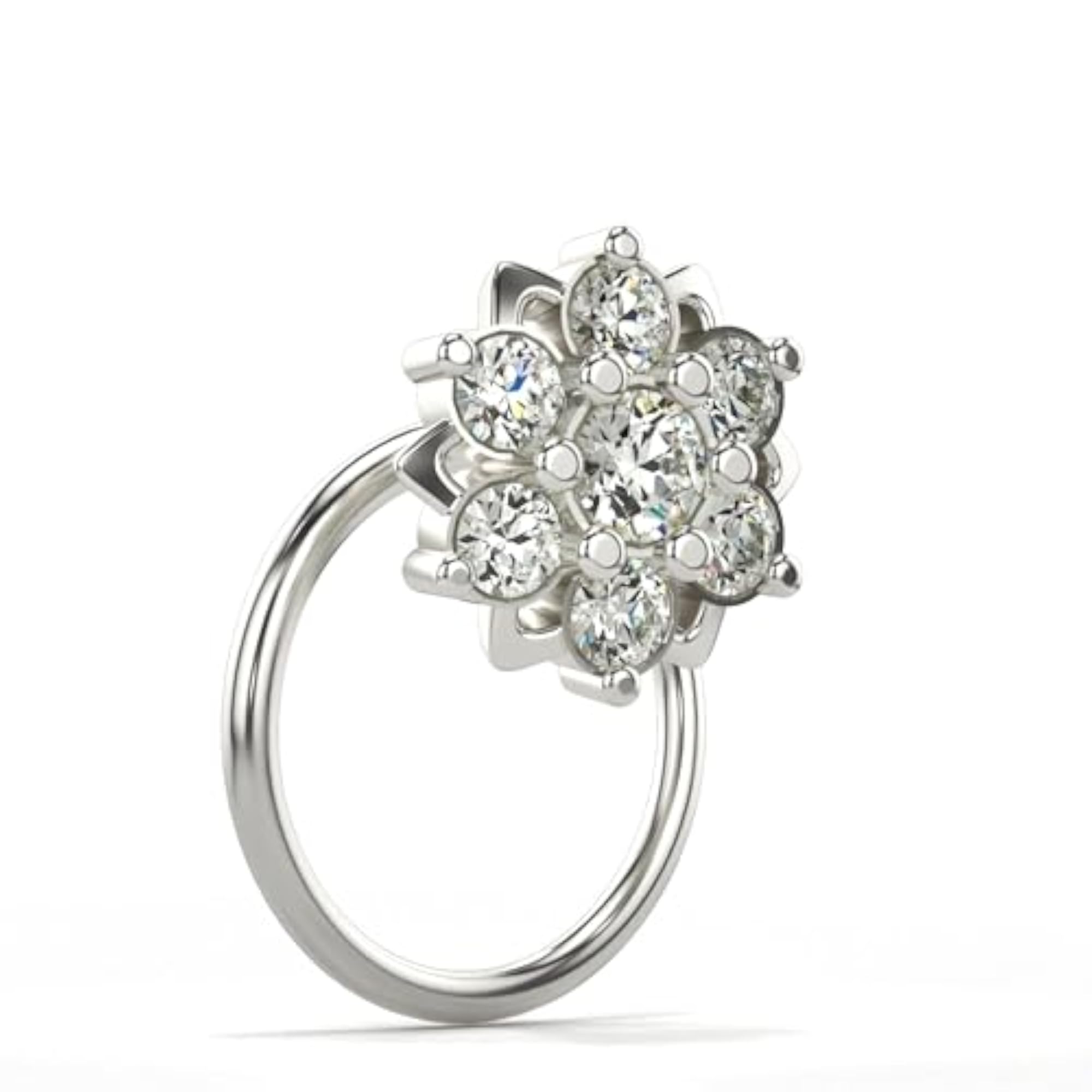 Women's Hallmarked Gold & 0.12cts Lab Grown Diamond Nosepin