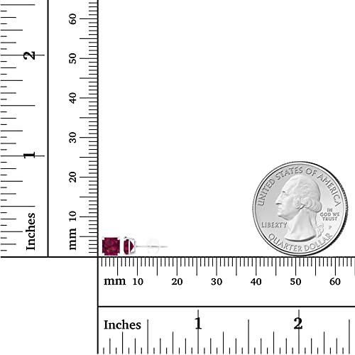 Solid 14K Gold 5mm Square Genuine Birthstone Stud Earrings For Women | Hypoallergenic Studs | Natural or Created Gemstone Stud Earrings For Women4