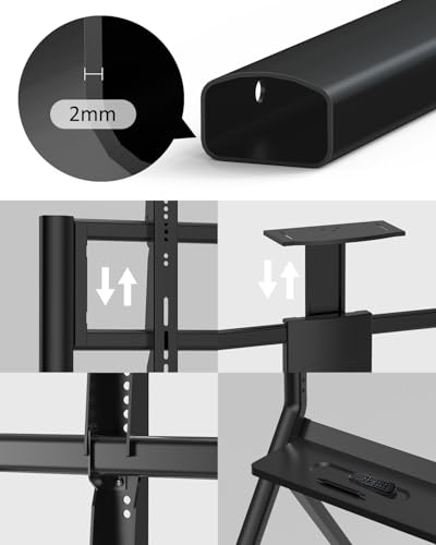 Image of Smart Board Stand for 55-86 Inch Interactive Whiteboards, Adjustable Rolling TV Stand with 360Swivel Lockable Wheels, Suitable for Offices, Classrooms, Home and Other Workspaces