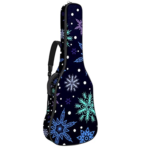 Sac à dos guitare acoustique imperméable motif flocons 42.9x16.9x4.7 in