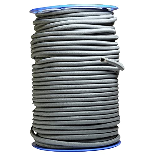 Tecplast - Sandow élastique Professionnel Diamètre 9 mm 50 mètres linéaires Couleur Gris Fixation Baches